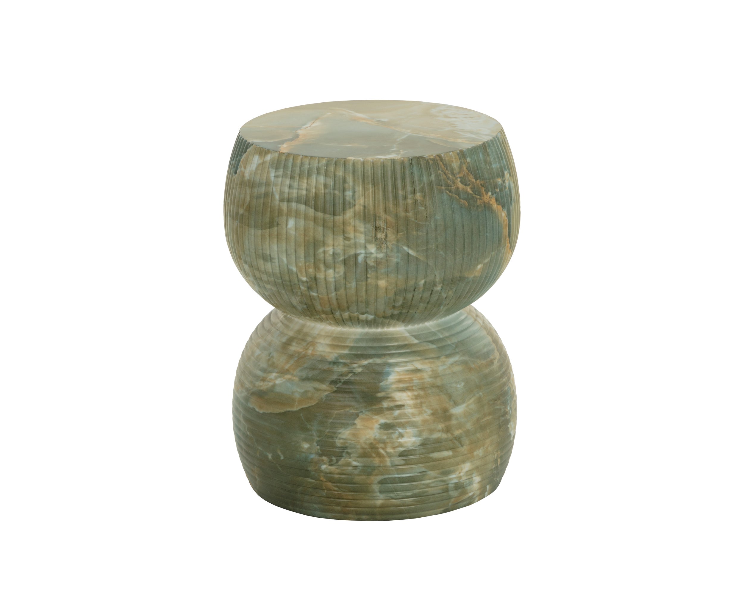Gemina End Table - Marble Look - Jade Onyx