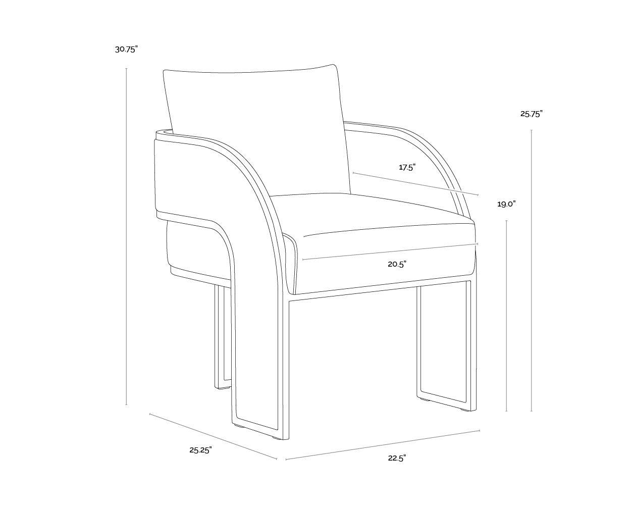 Baz Dining Armchair - Napa Black