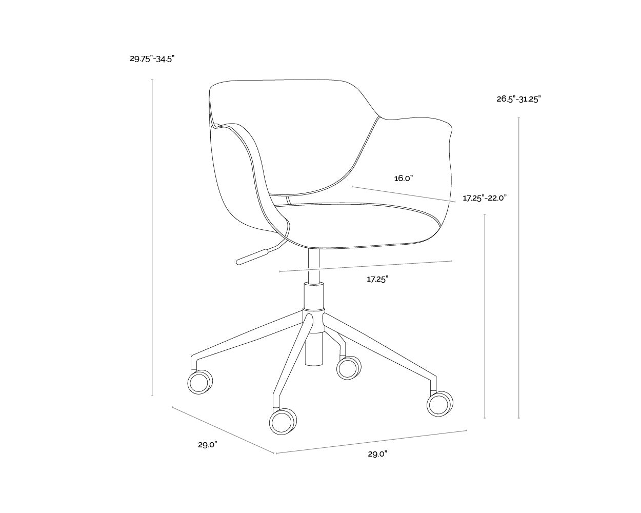 Owen Office Chair - Town Grey / Roman Grey