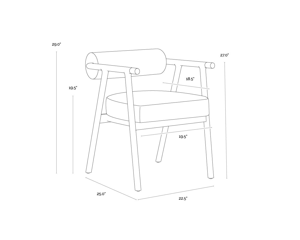 Sova Dining Armchair - Black - Copenhagen White