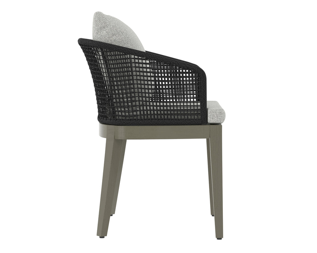 Capri Dining Armchair - Smoke Grey - Copacabana Marble