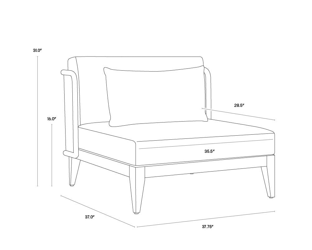 Ibiza Armless Chair - Natural - Stinson White