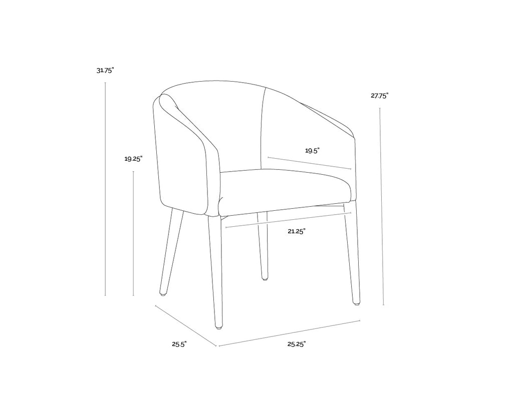 Sheva Dining Armchair - Ernst Sandstone / Meg Ash