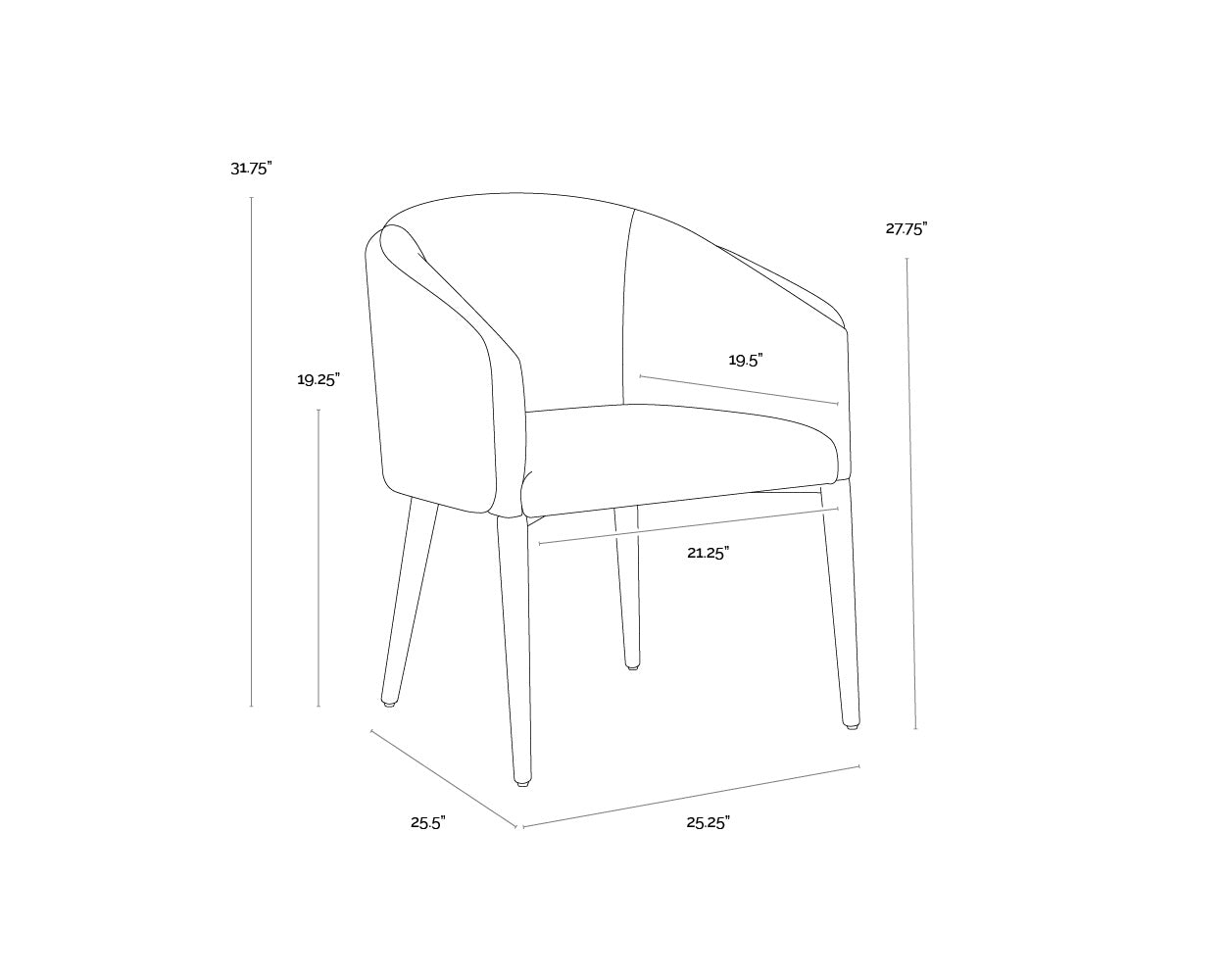 Sheva Dining Armchair - Ernst Sandstone / Meg Ash