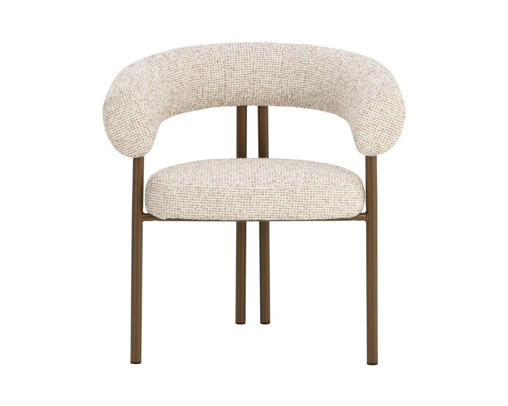 Oniva Dining Armchair - Antique Bronze - Noah Ecru