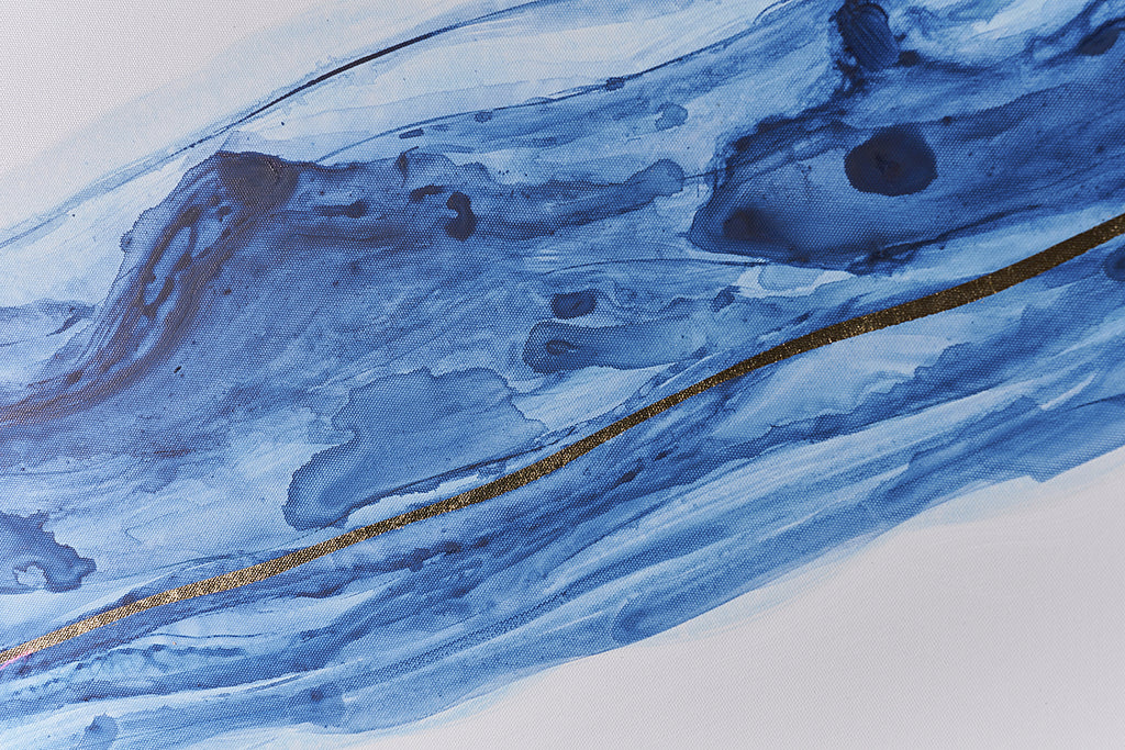 Fluidity (Set Of 2) - 40" X 60" - Gold Floater Frame
