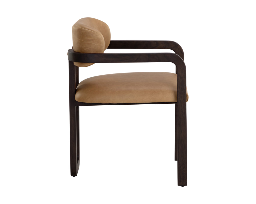 Madrone Dining Armchair - Brown - Ludlow Sesame Leather