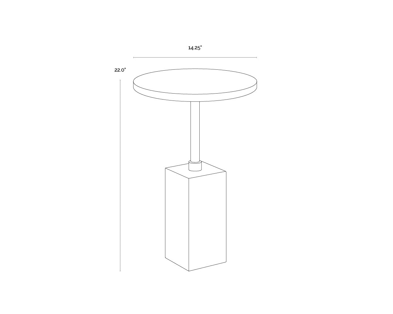 Mizani End Table - Marble Look - Dark Emperador