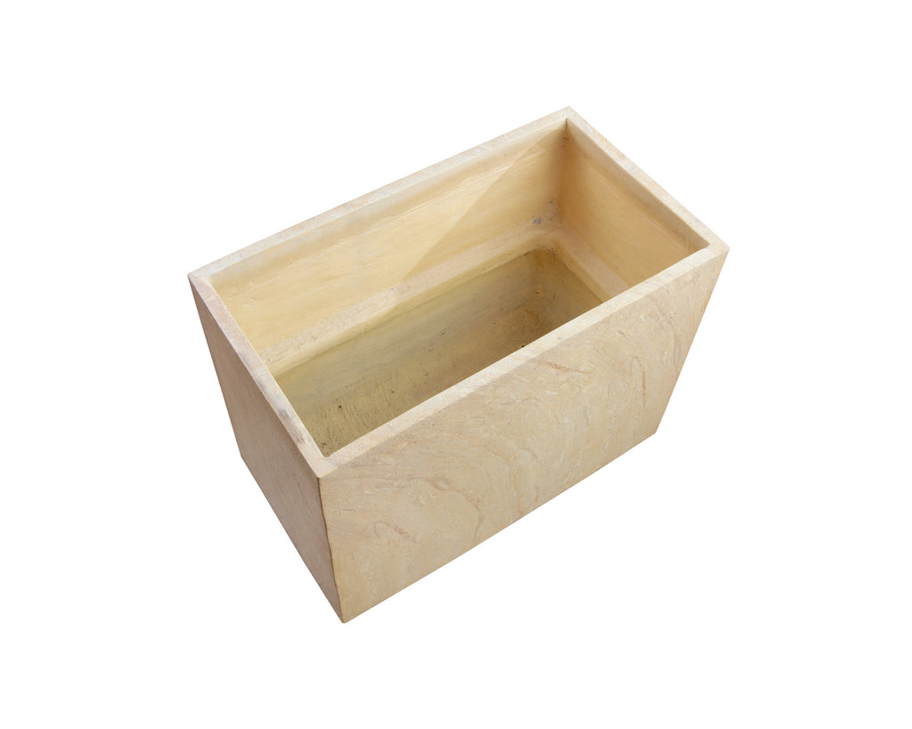 Leilani Planter - Medium - Travertine Look - Natural