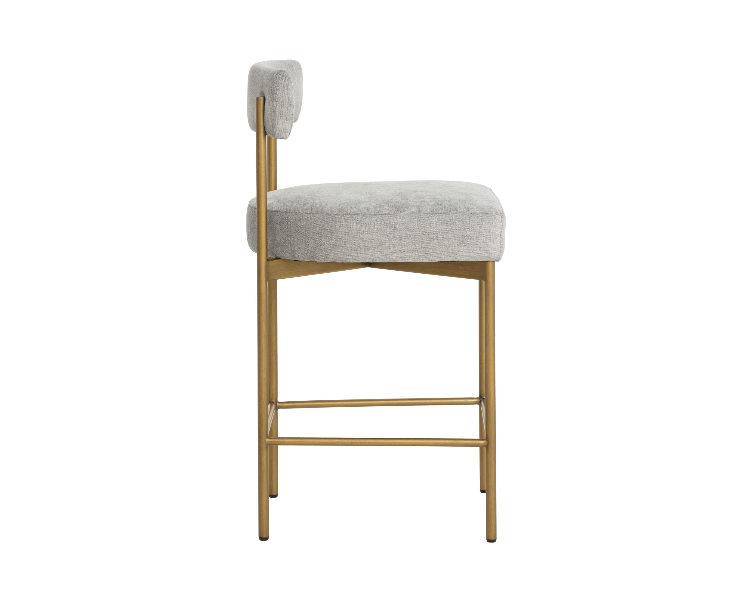 Seneca Counter Stool - Antique Brass - Polo Club Stone