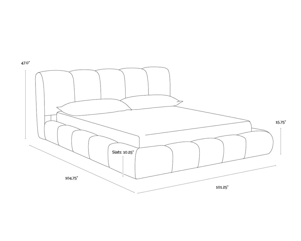 Olena Bed - King - Santa Cruz Oatmeal