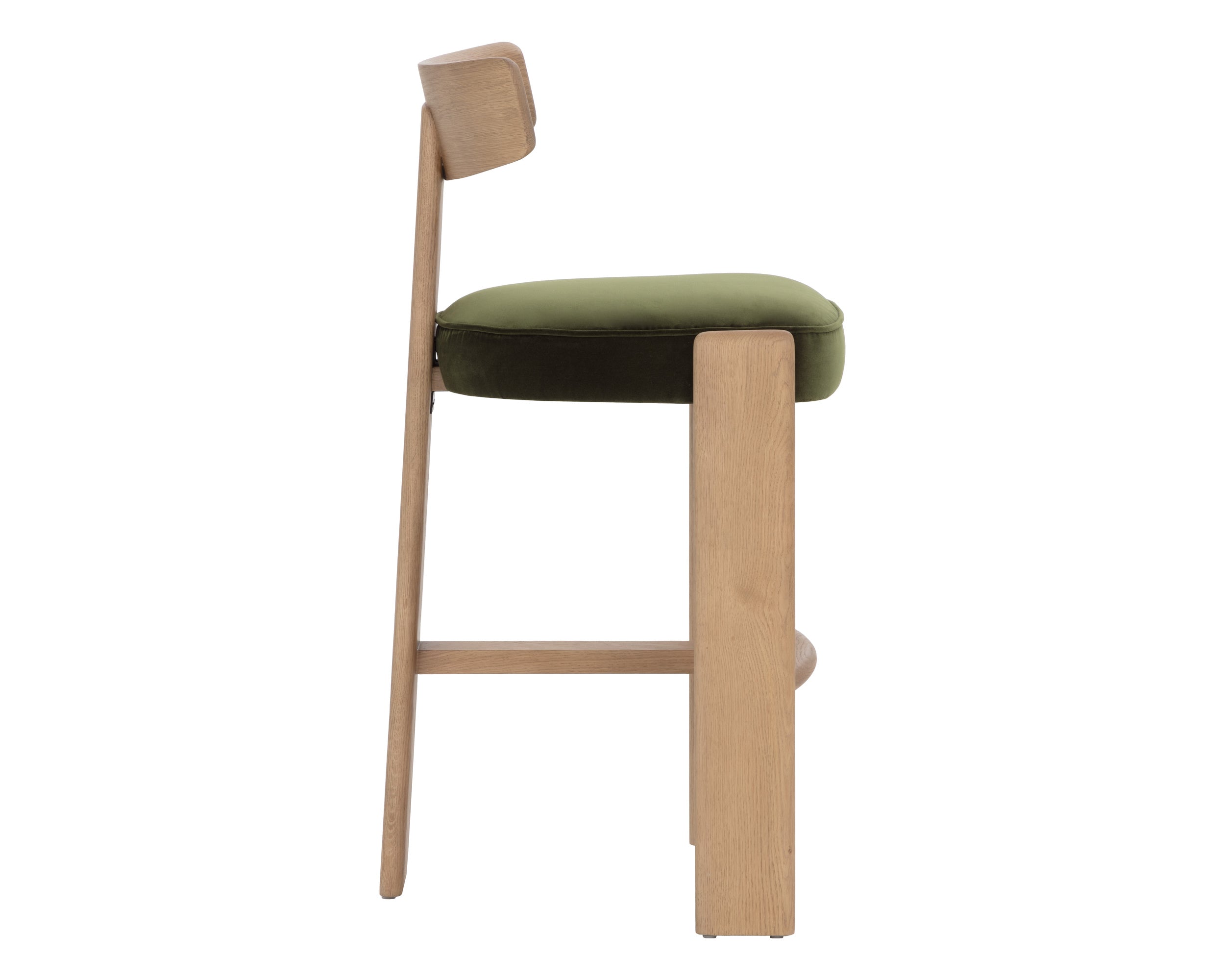 Horton Barstool - Rustic Oak - Forest Green