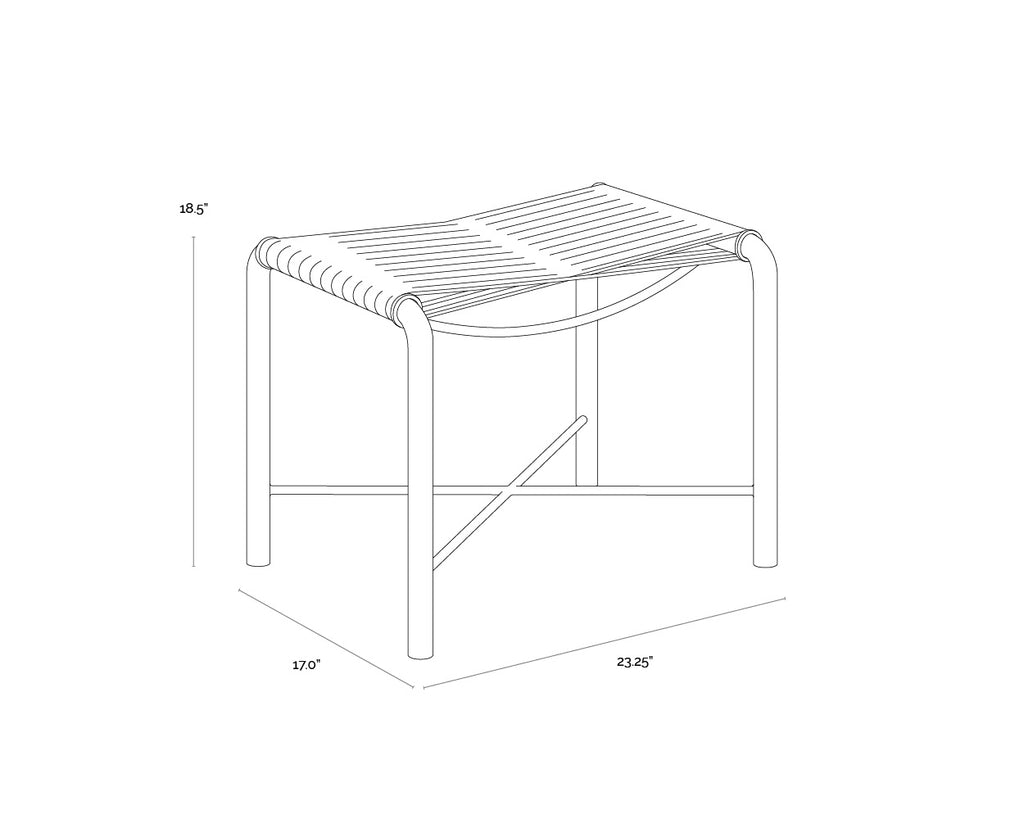 Riz Stool - Black Leather