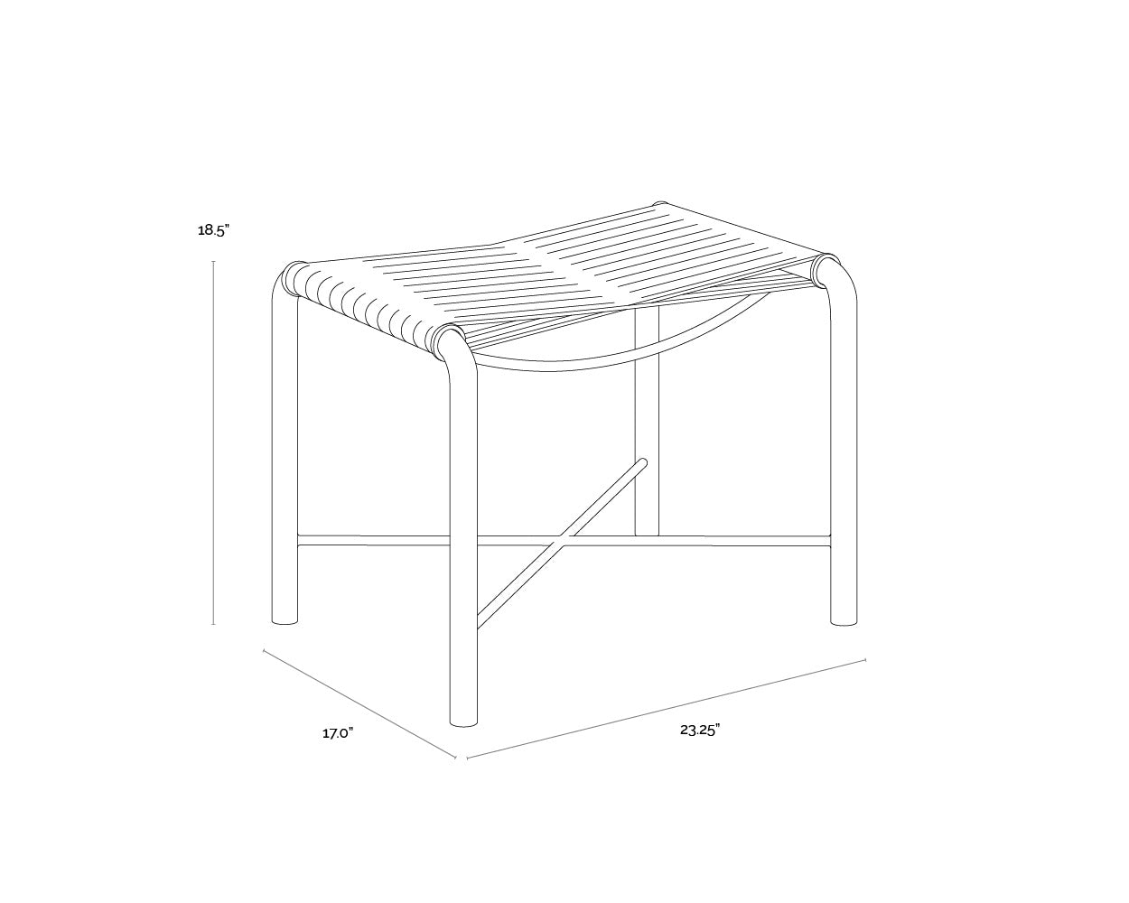 Riz Stool - Black Leather