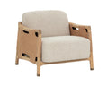 Calloway Lounge Chair - Light Oak - Santa Cruz Oatmeal / Nubuck Tan Leather