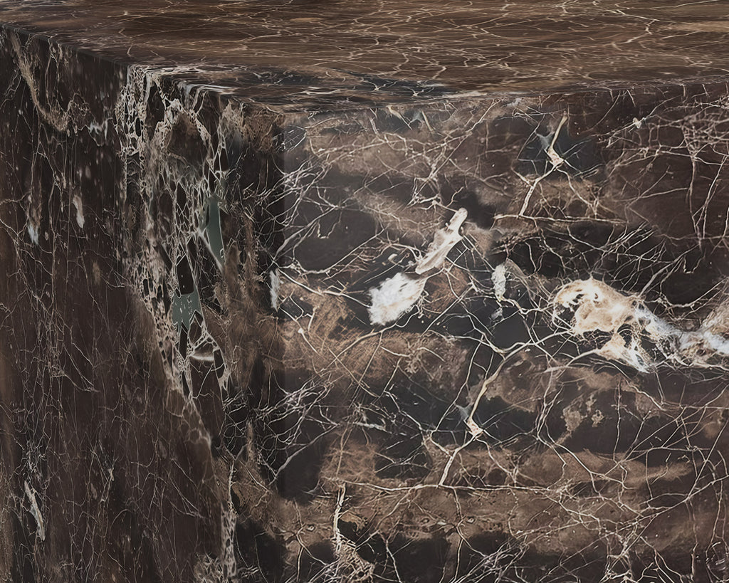 Laros End Table - Dark Emperador Marble