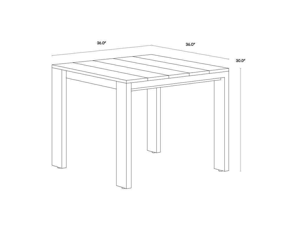 Lucerne Dining Table - Sterling Black - 36"