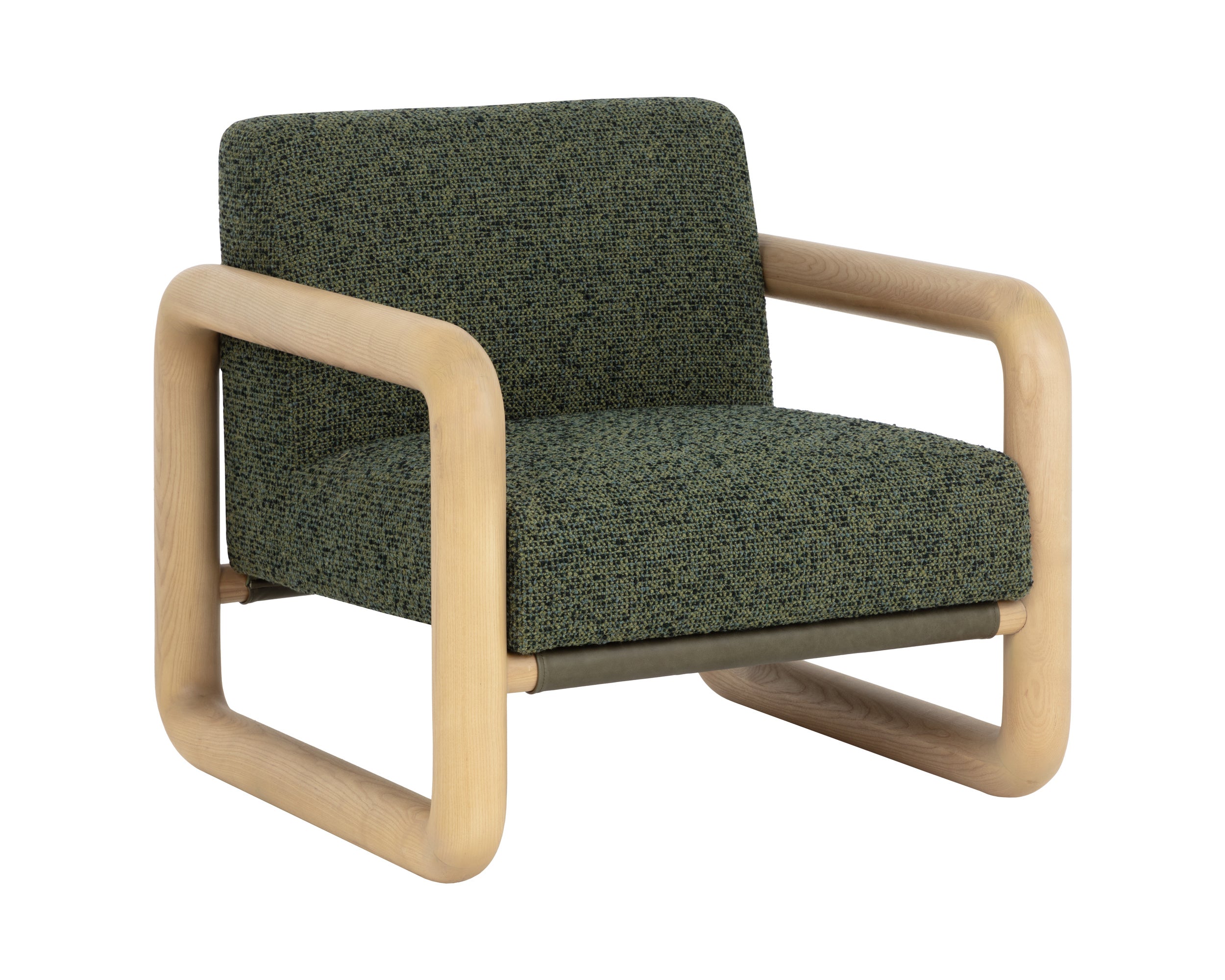 Nubo Lounge Chair - Noah Meadow / Ludlow Dark Olive Leather