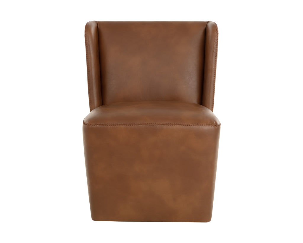 Amita Wheeled Dining Chair - Tobacco Tan
