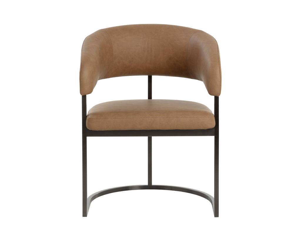 Marris Dining Armchair - Gunmetal - Milliken Cognac