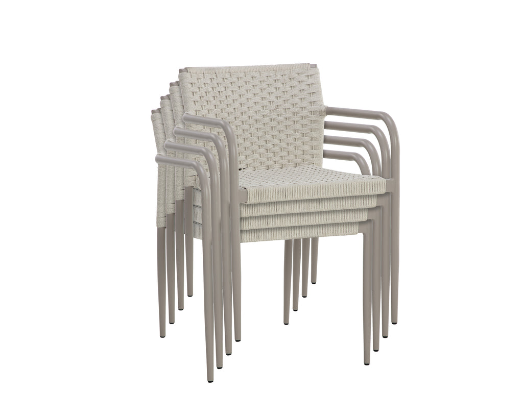 Casella Stackable Dining Armchair - Greige - Cream