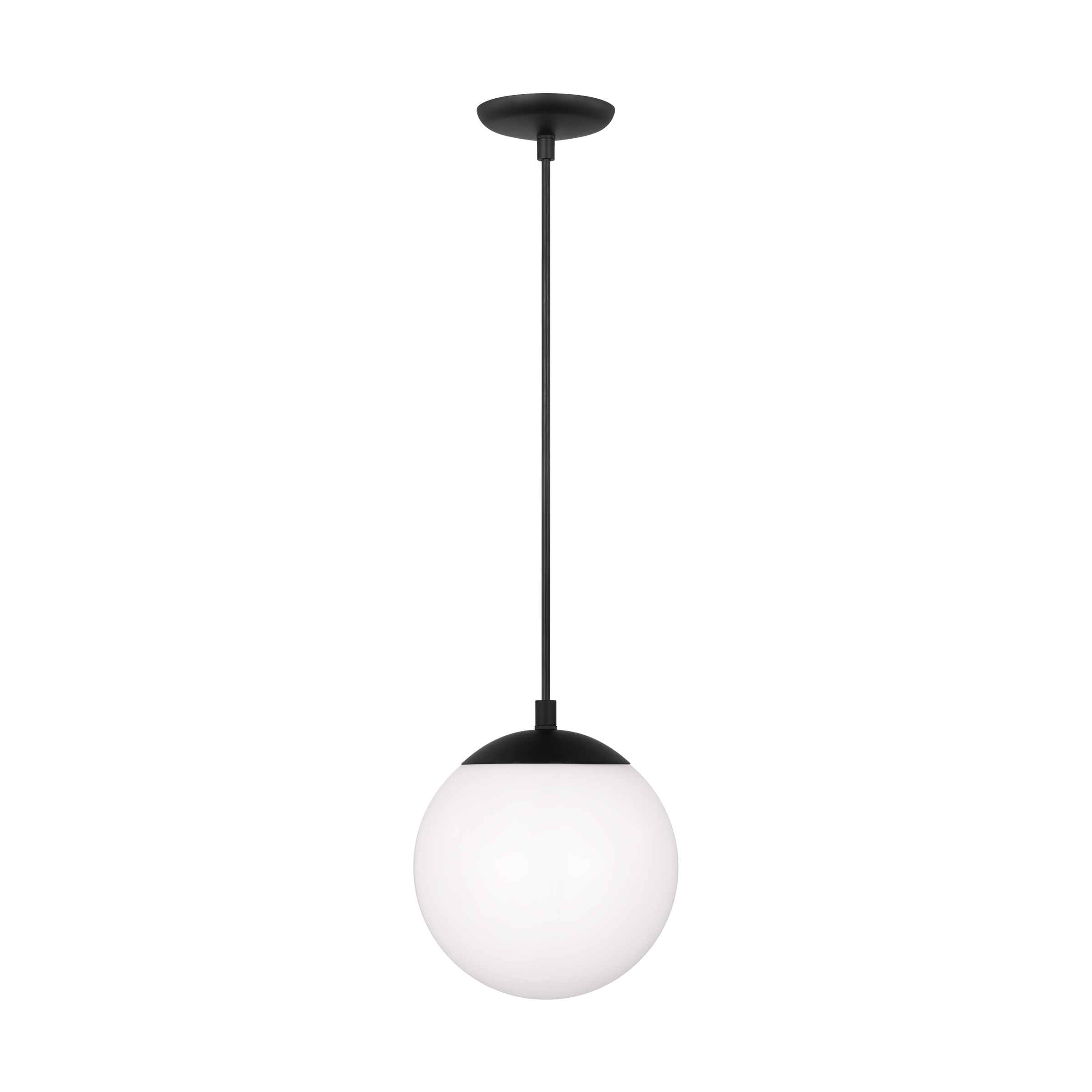 Leo Hanging Globe Small Pendant | Midnight Black | Smooth White Glass Bulb(s) Not Included