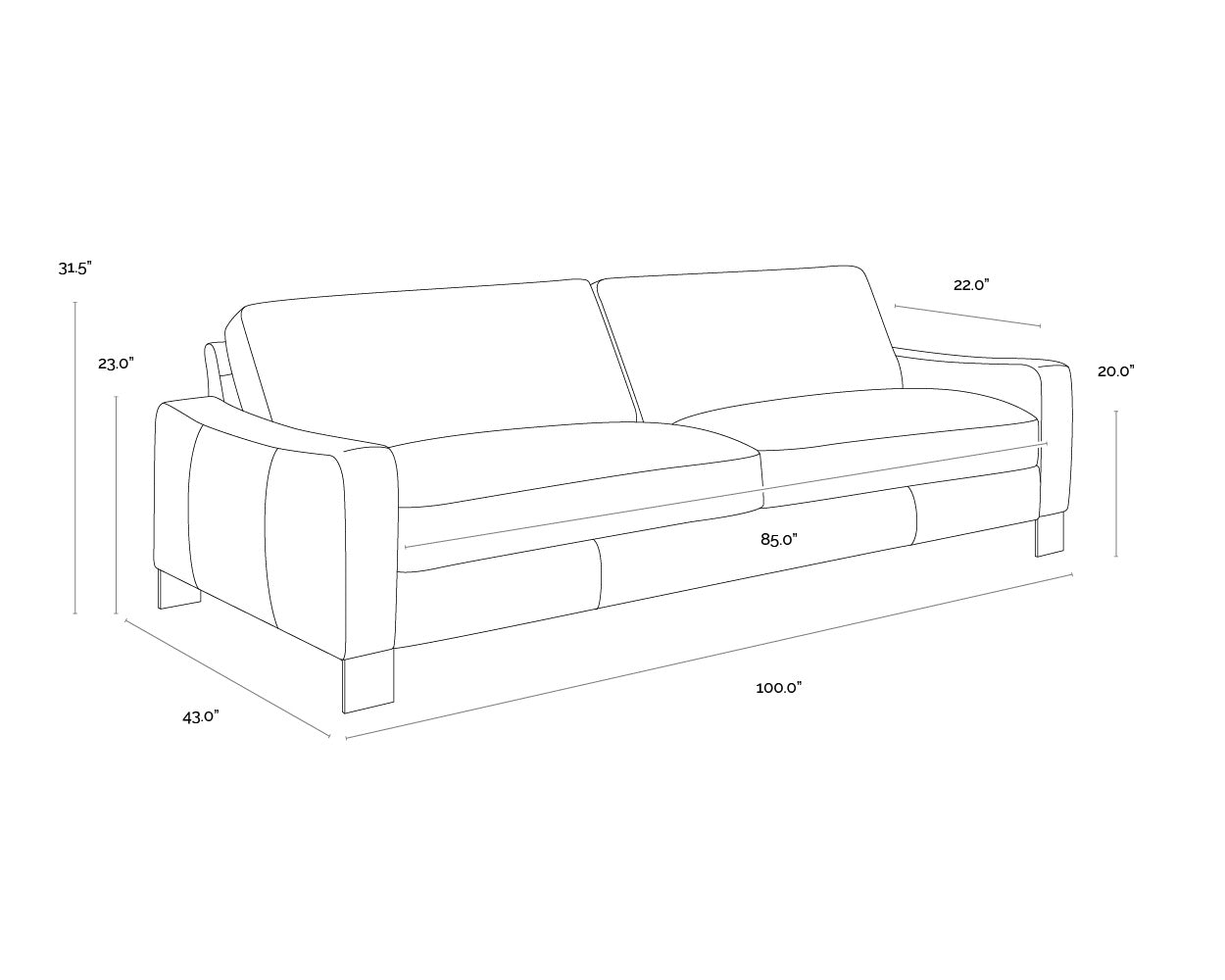 Rafael Sofa - Lucia Tobacco Leather