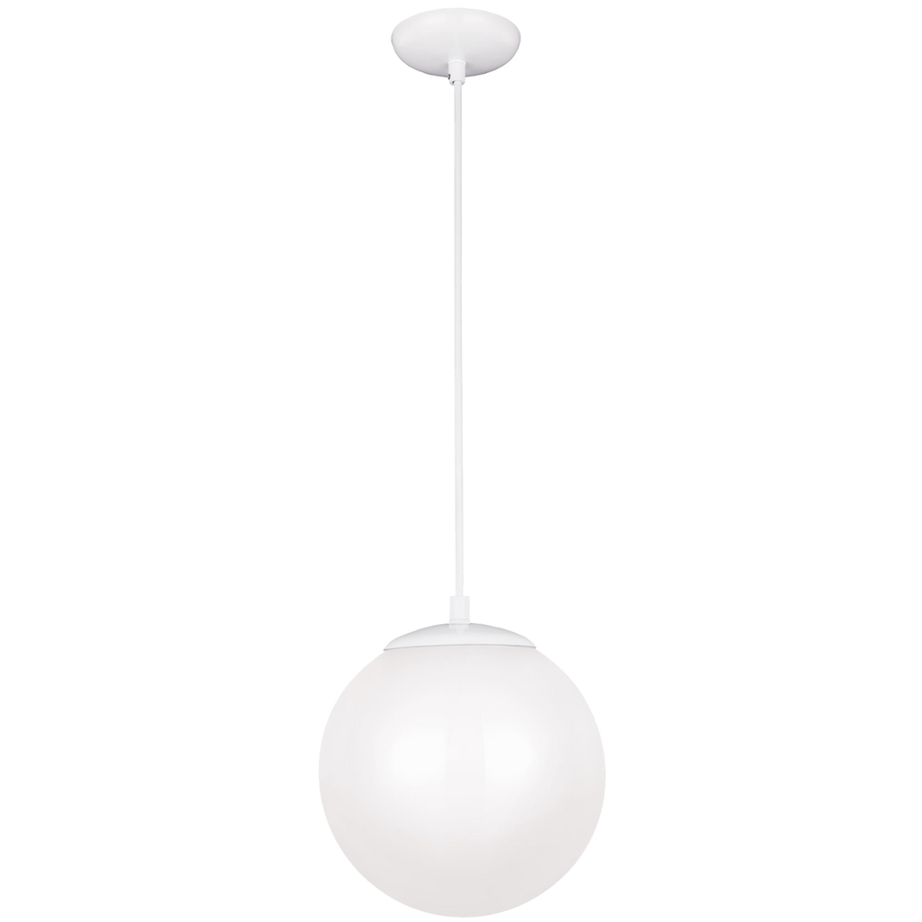 Leo Hanging Globe Medium Pendant | White | Smooth White Glass Bulb(s) Not Included