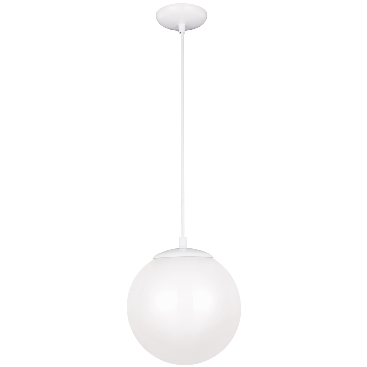 Leo Hanging Globe Medium Pendant | White | Smooth White Glass Bulb(s) Not Included