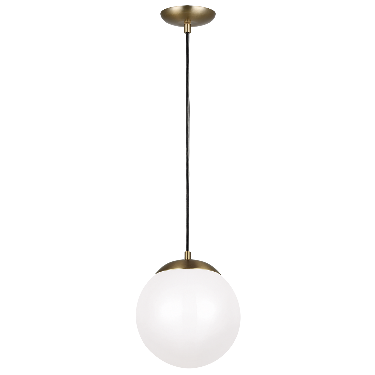 Leo Hanging Globe Medium Pendant | Satin Brass | Smooth White Glass Dedicated LED