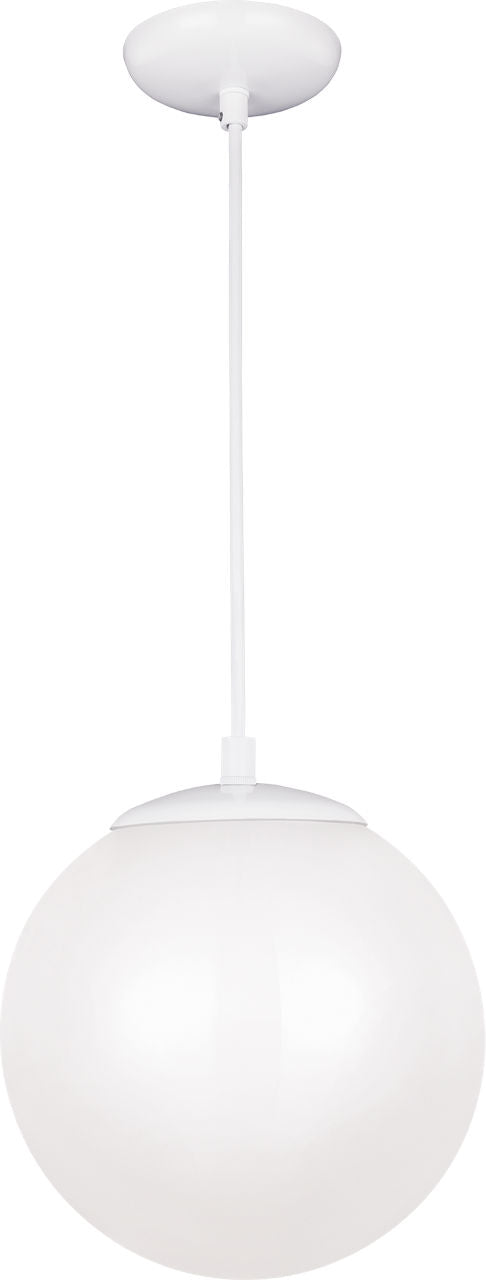 Leo Hanging Globe Medium Pendant | White | Smooth White Glass Bulb(s) Included
