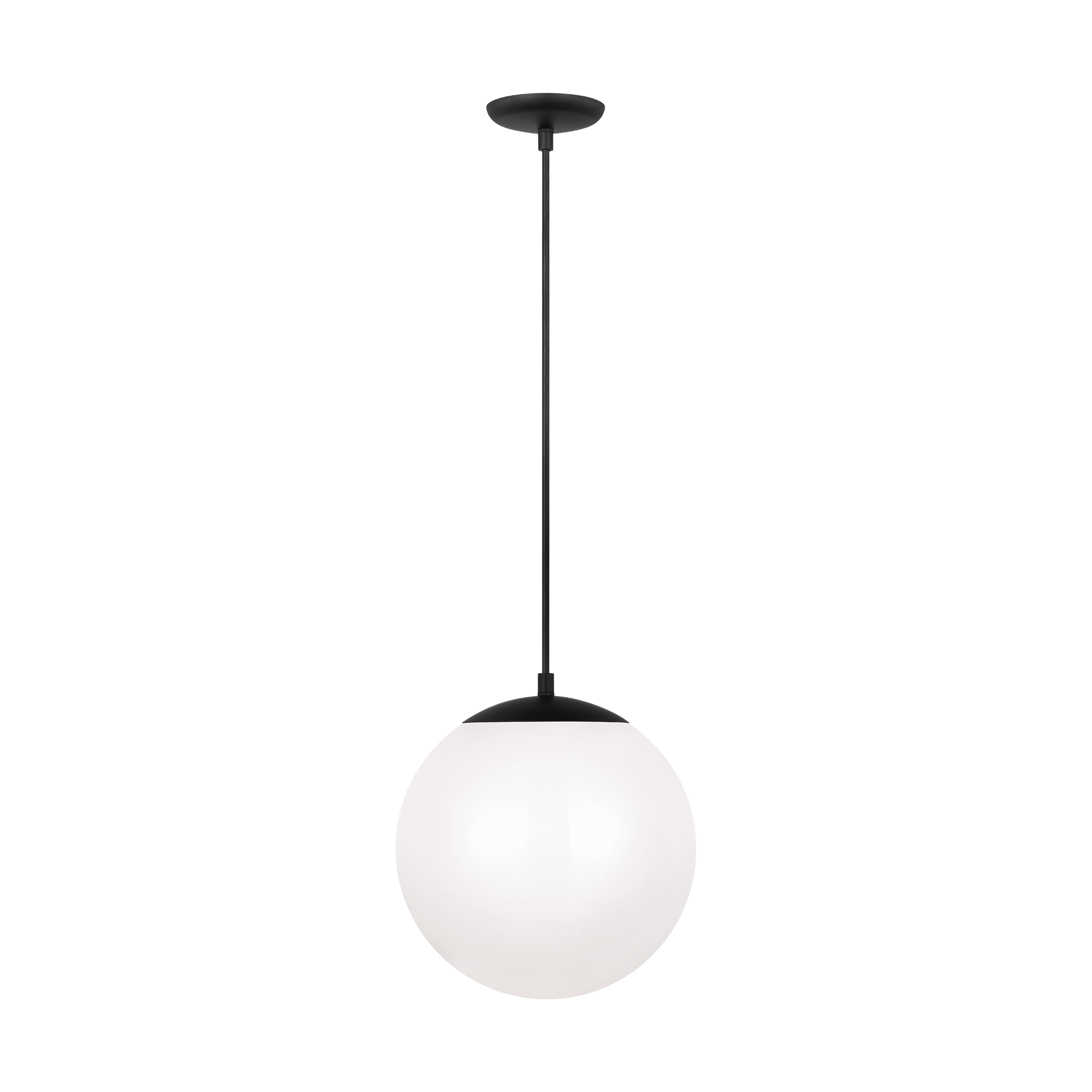 Leo Hanging Globe Large Pendant | Midnight Black | Smooth White Glass Bulb(s) Not Included