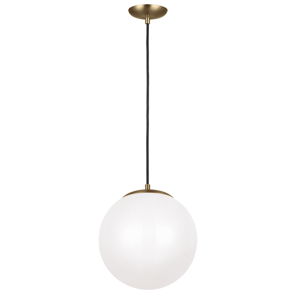 Leo Hanging Globe Large Pendant | Satin Brass | Smooth White Glass Dedicated LED
