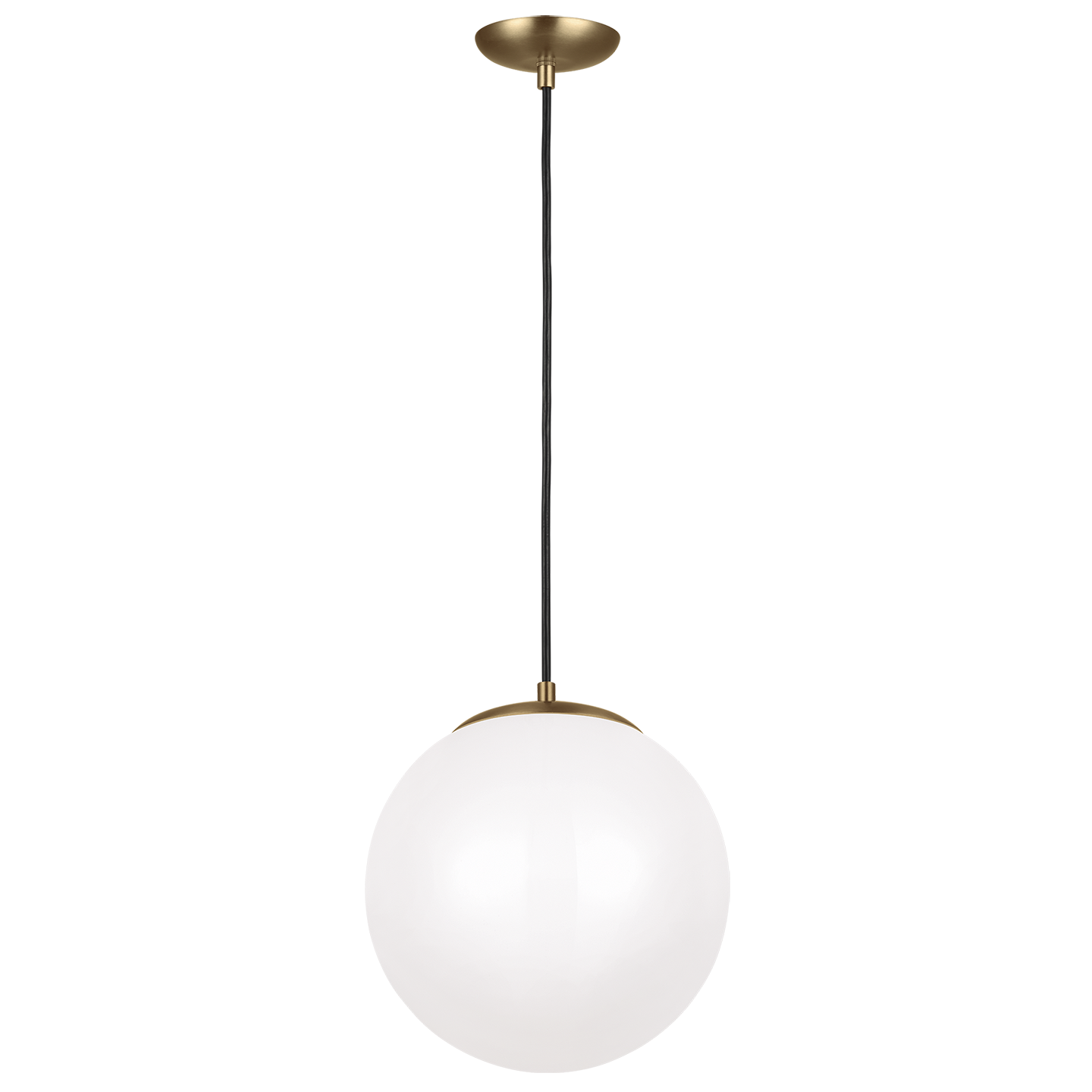 Leo Hanging Globe Large Pendant | Satin Brass | Smooth White Glass Dedicated LED