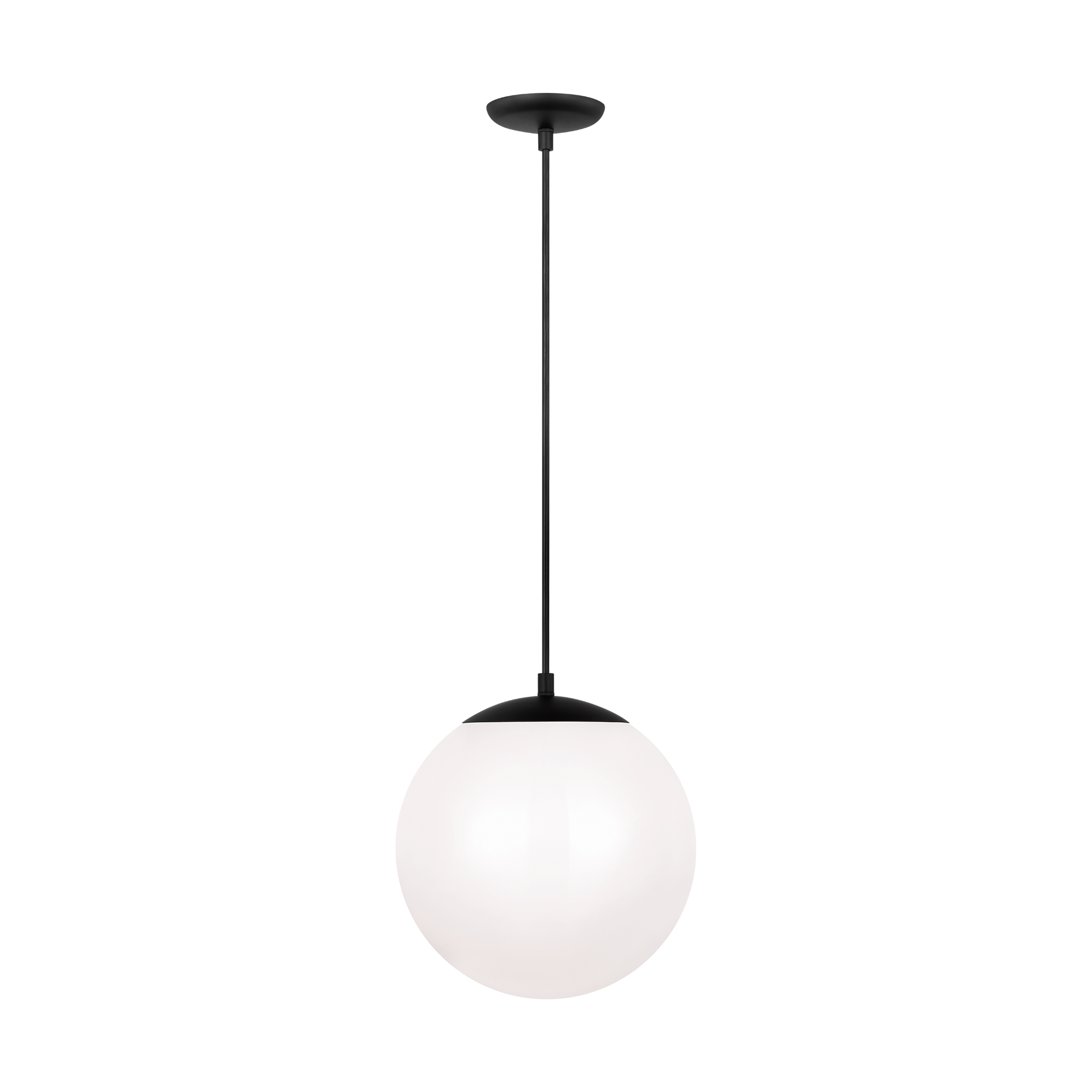 Leo Hanging Globe Large Pendant | Midnight Black | Smooth White Glass Bulb(s) Included