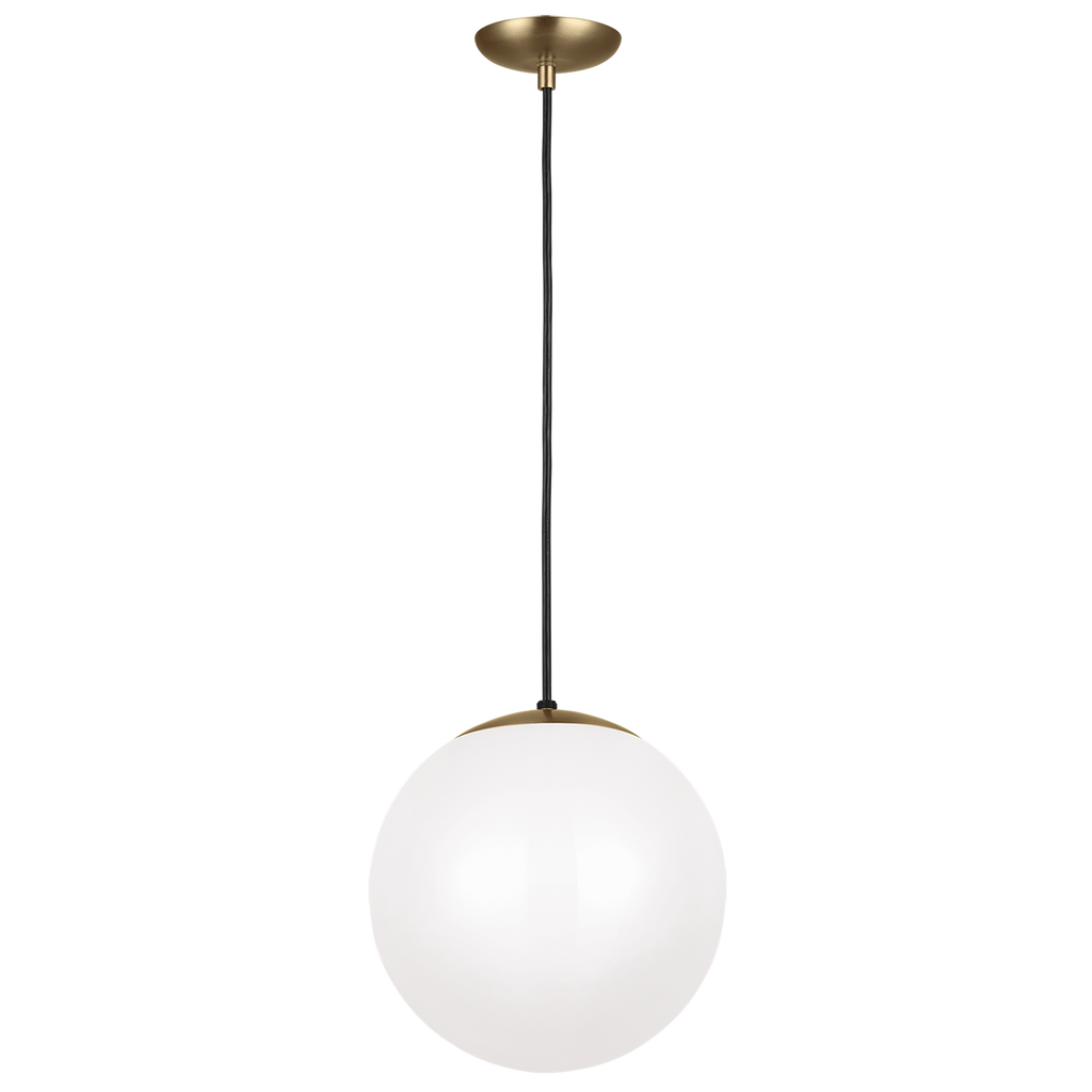 Leo Hanging Globe Large Pendant | Satin Brass | Smooth White Glass Bulb(s) Included