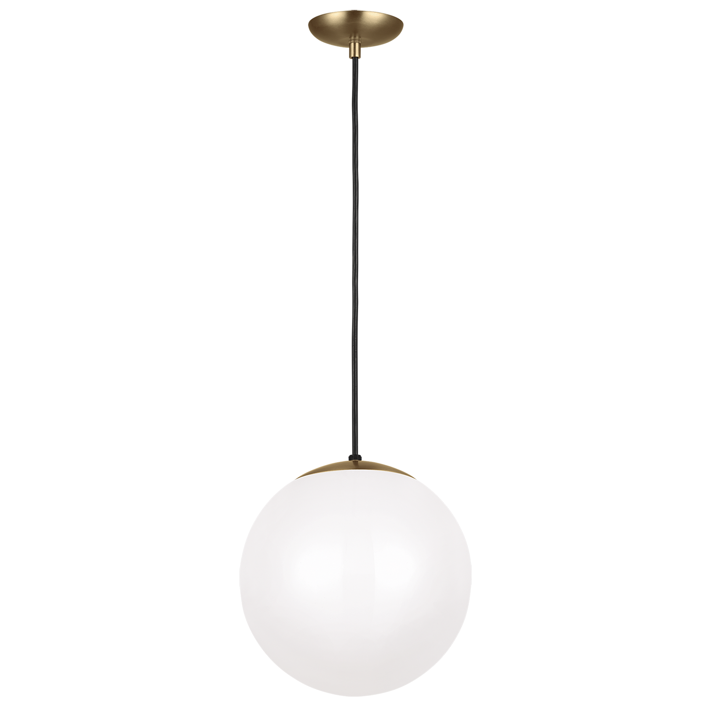 Leo Hanging Globe Large Pendant | Satin Brass | Smooth White Glass Bulb(s) Included