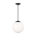 Leo Hanging Globe XL Pendant | Midnight Black | Smooth White Glass Bulb(s) Not Included