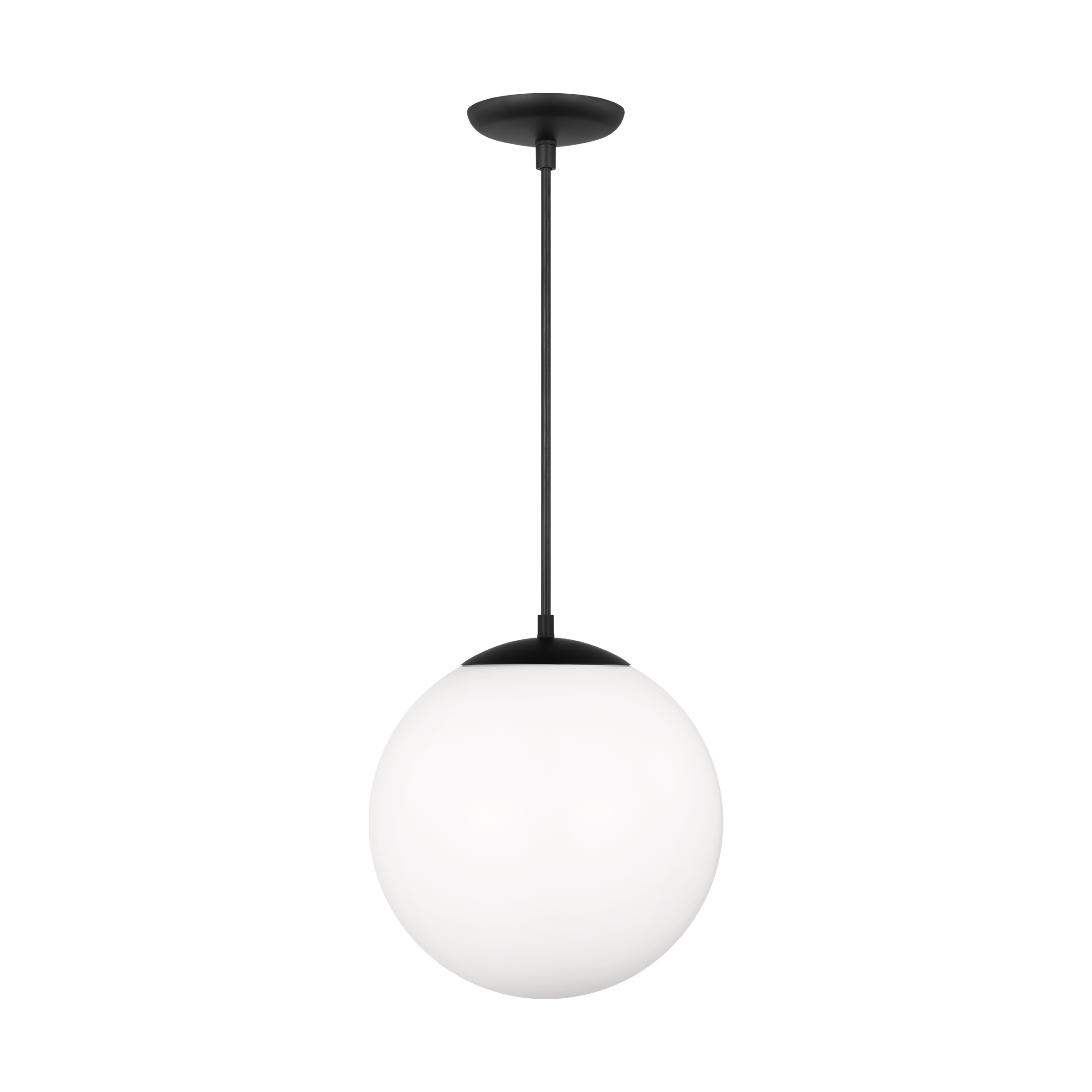 Leo Hanging Globe XL Pendant | Midnight Black | Smooth White Glass Bulb(s) Not Included
