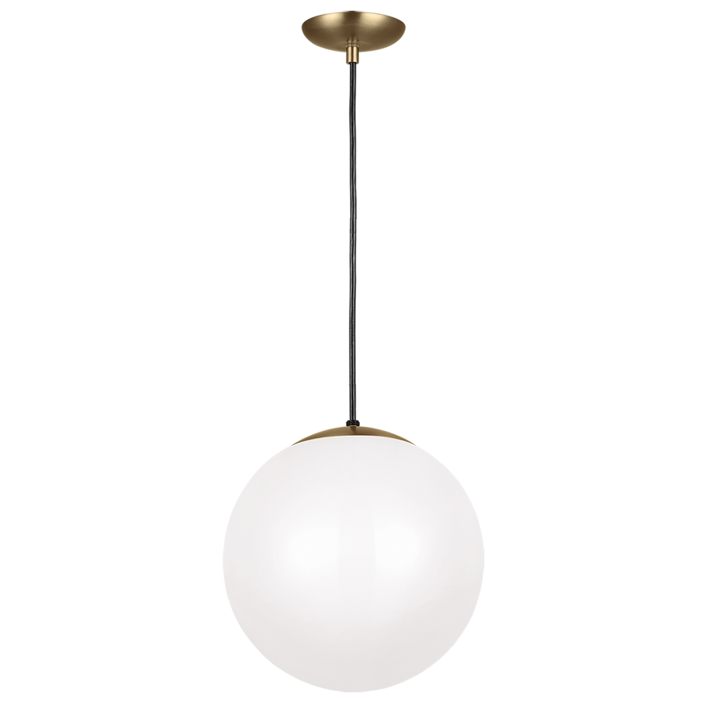 Leo Hanging Globe XL Pendant | Satin Brass | Smooth White Glass Dedicated LED