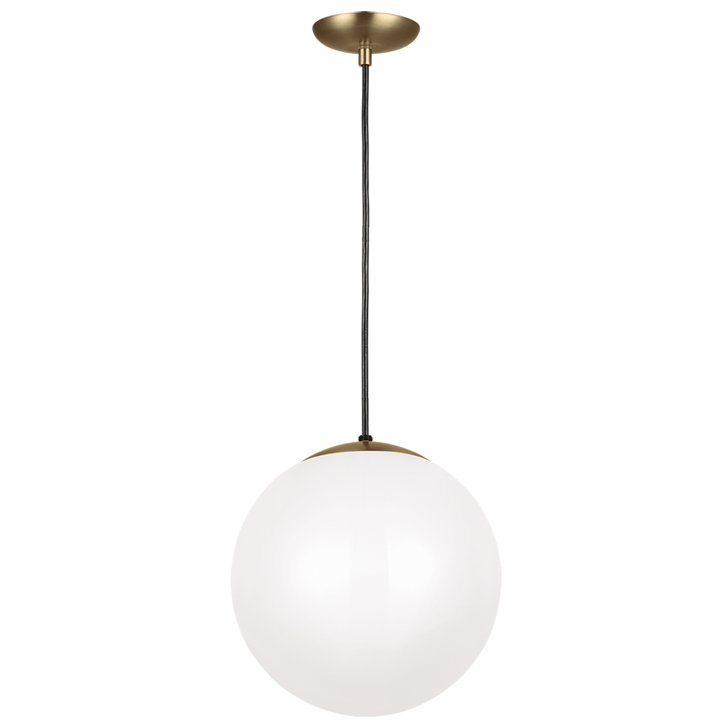 Leo Hanging Globe XL Pendant | Satin Brass | Smooth White Glass Dedicated LED