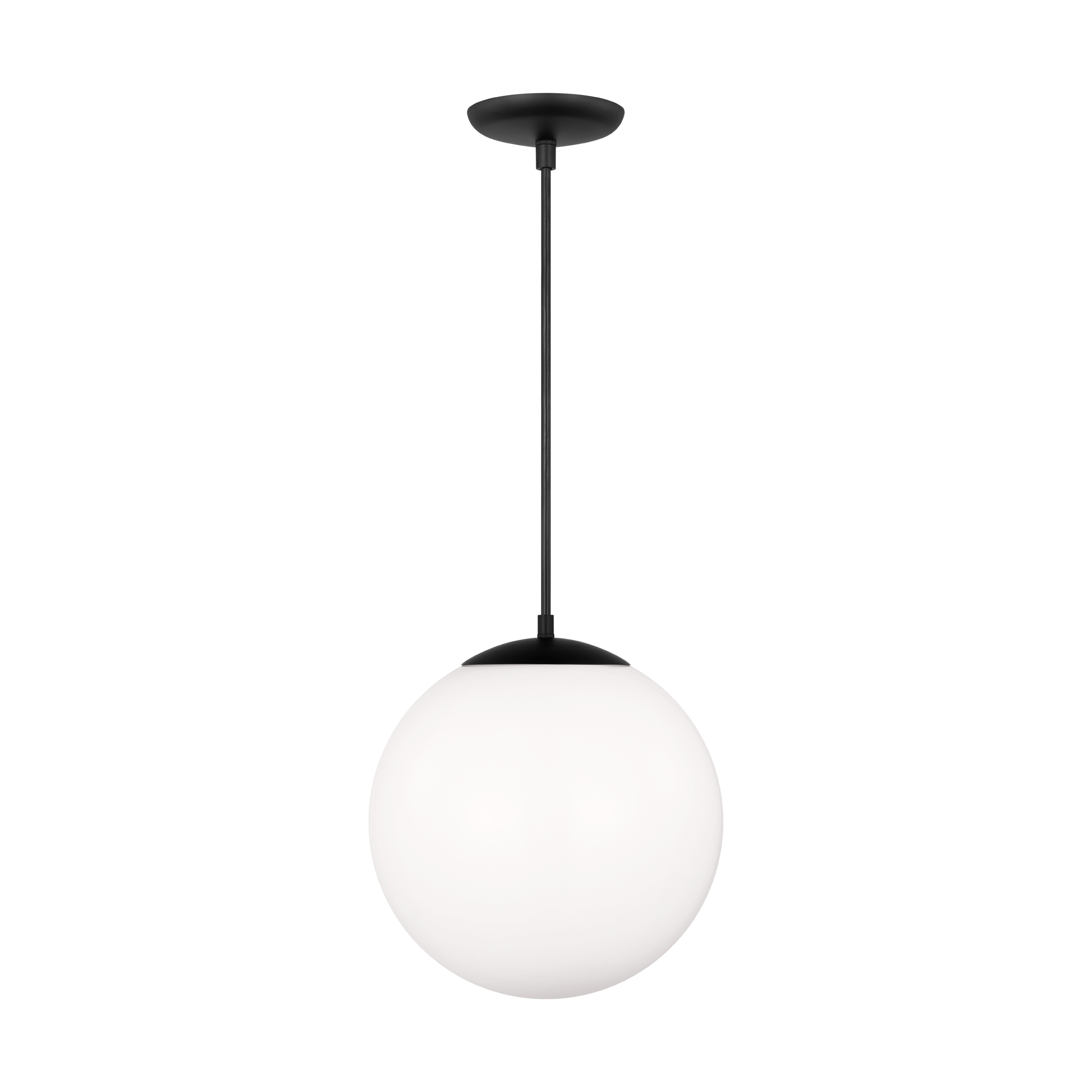 Leo Hanging Globe XL Pendant | Midnight Black | Smooth White Glass Bulb(s) Included