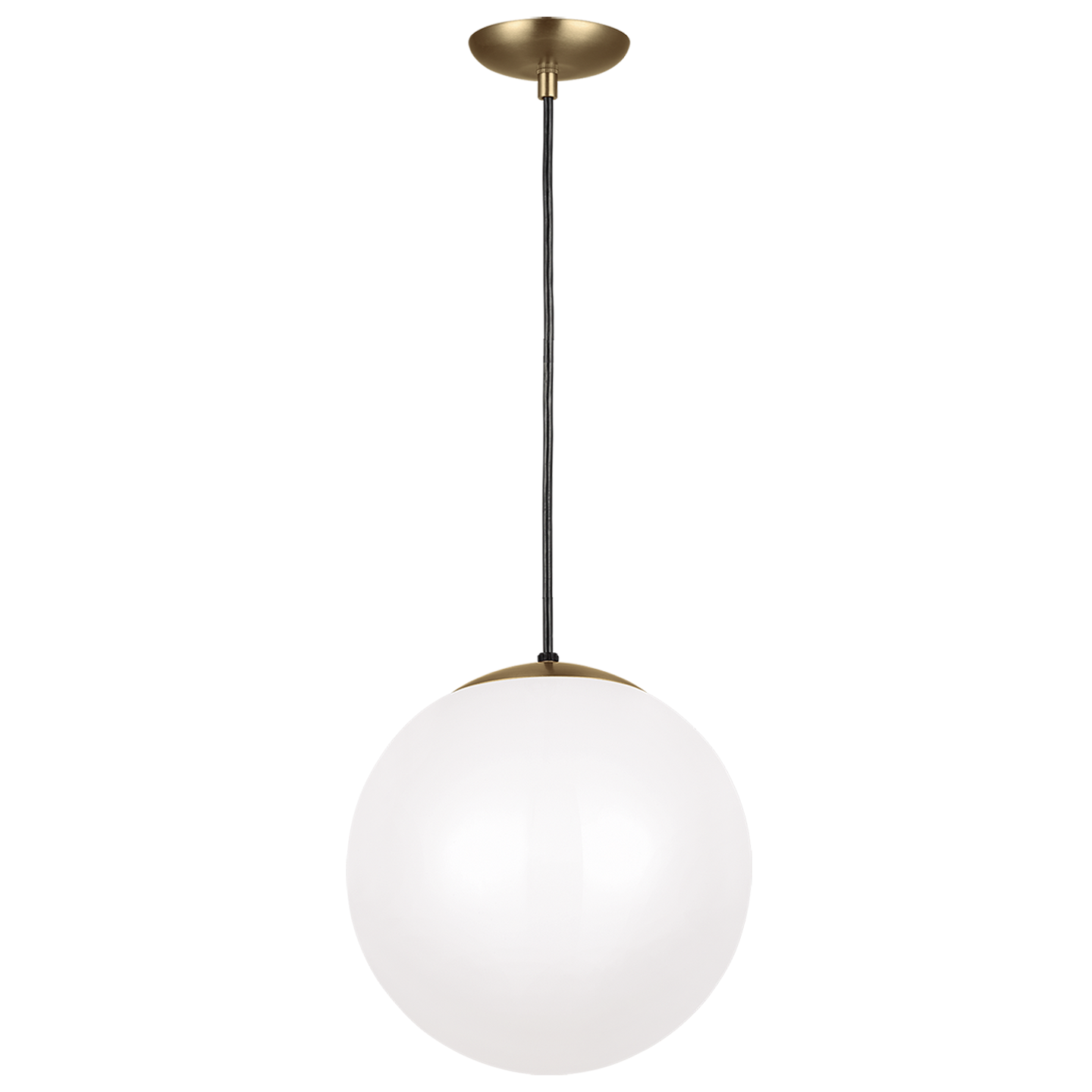 Leo Hanging Globe XL Pendant | Satin Brass | Smooth White Glass Bulb(s) Included