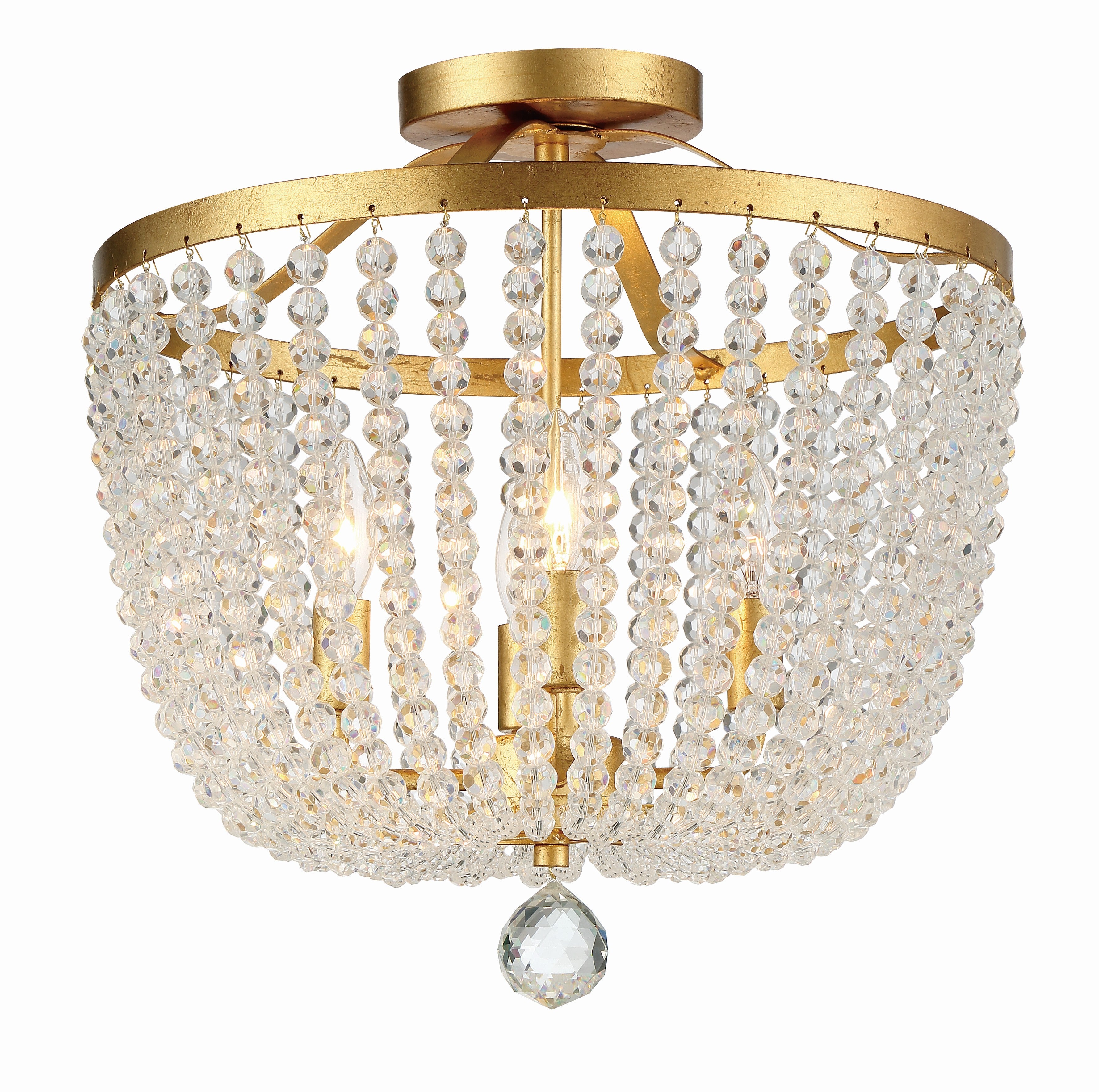 Rylee 16.5'' Antique Gold Semi Flush Mount