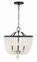 Rylee 16.5'' Matte Black Frosted Beads Chandelier