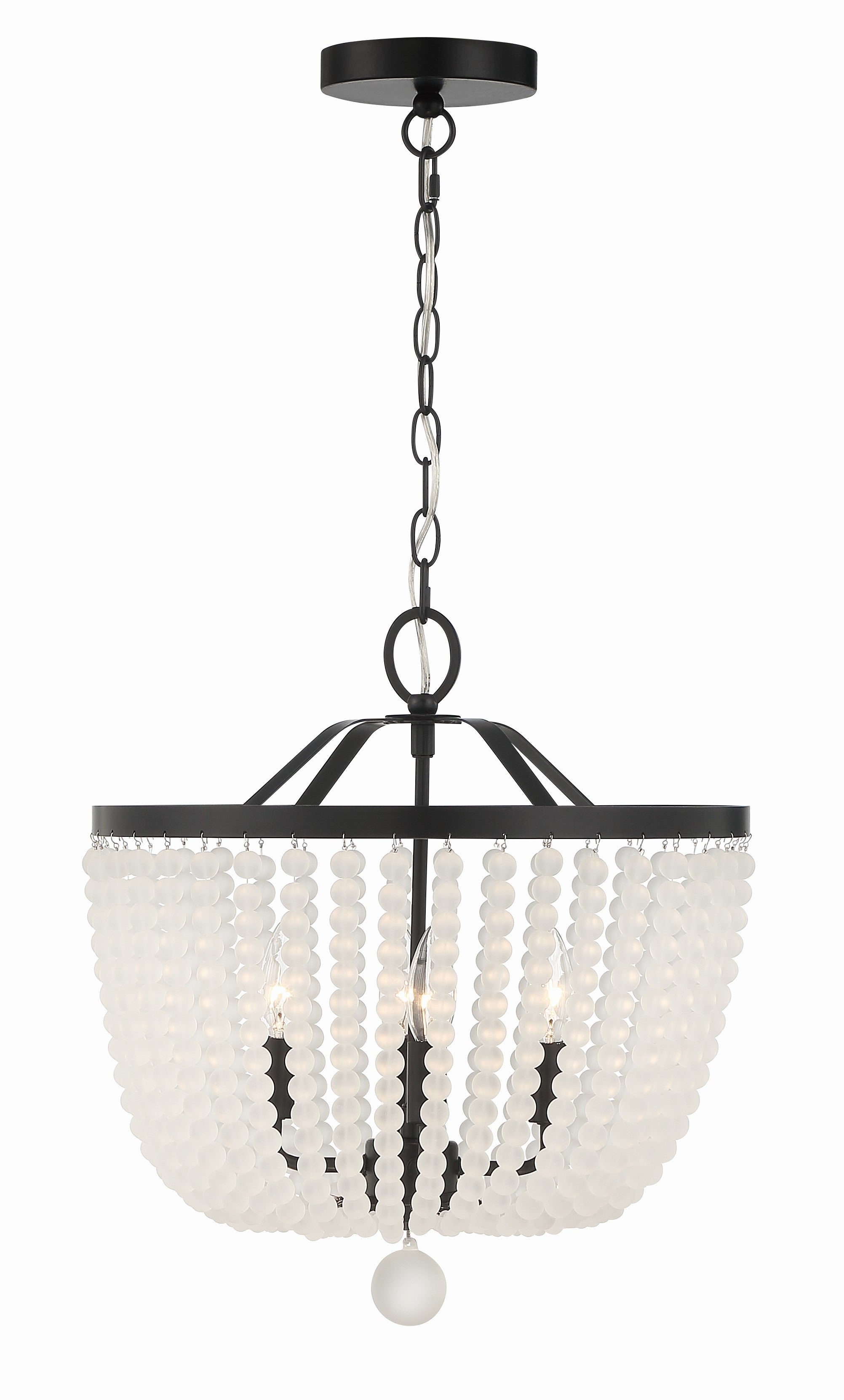 Rylee 16.5'' Matte Black Frosted Beads Chandelier