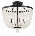 Rylee 16.5'' Matte Black Frosted Beads Semi Flush Mount