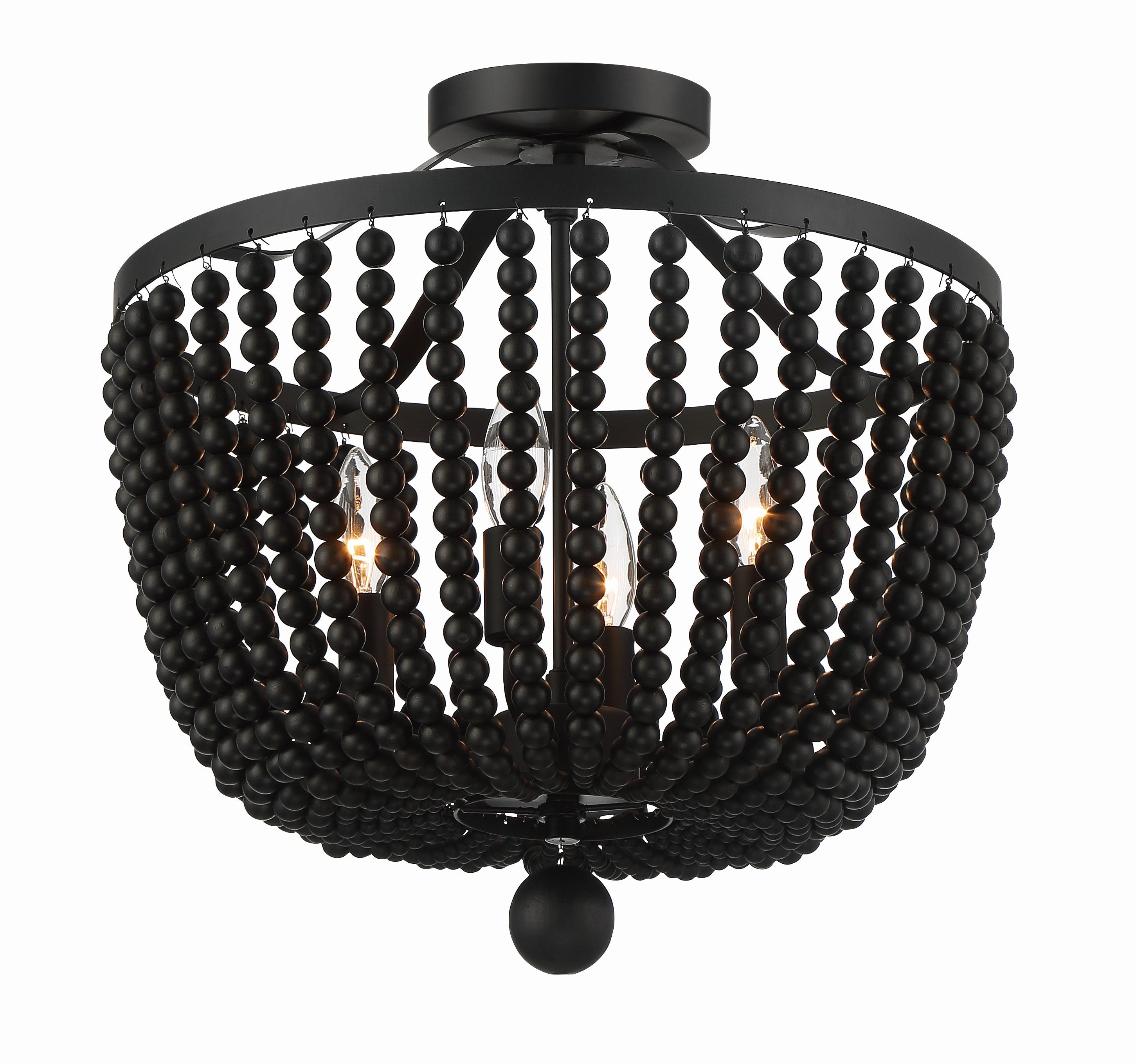 Rylee 16.5'' Matte Black Semi Flush Mount
