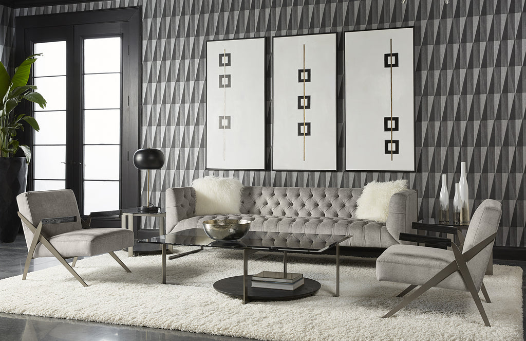Boxed In (Set Of 3) - 30" X 60" - Black Floater Frame