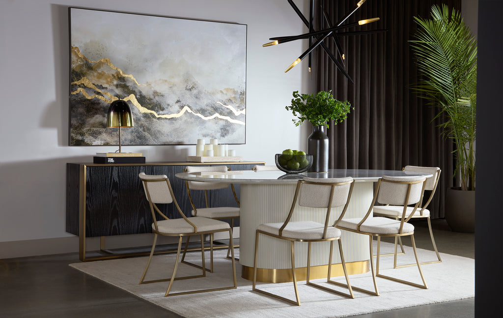 Paloma Dining Table - Oval - White Marble - 84"
